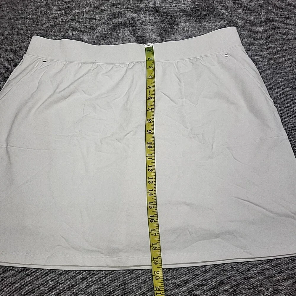 Sport Savvy Womens French Terry Pull On Skort X-Large Size White Skirt w Shorts